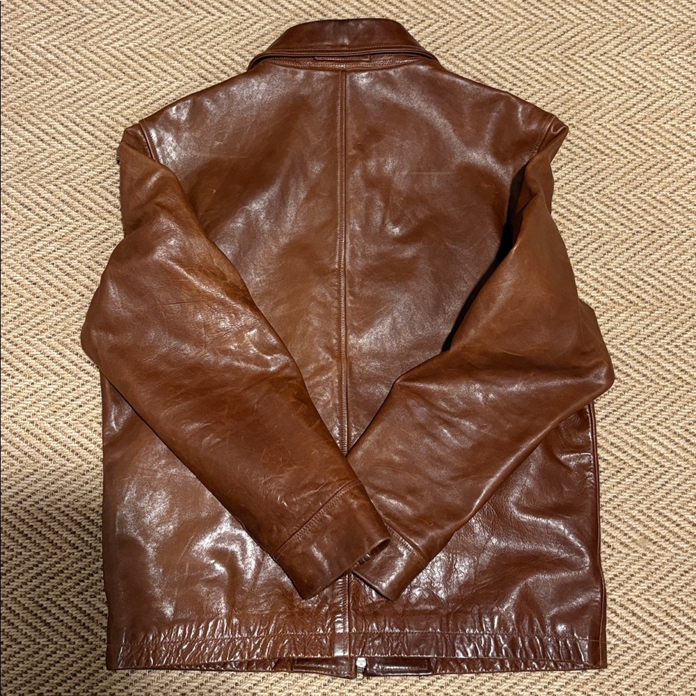 Banana Republic Men's Rich Brown Leather Jacket - Picture 13 of 16